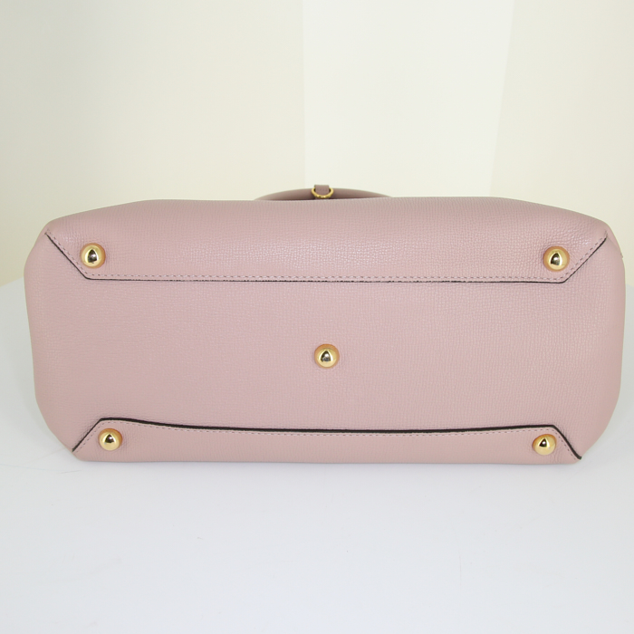 Borsa a tracolla Burberry The Banner modello medio in pelle rosa pallido e tela Haymarket - Detail D5