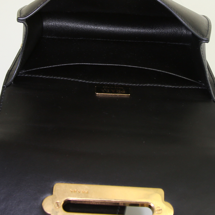 Prada Cahier handbag in black leather - Detail D2