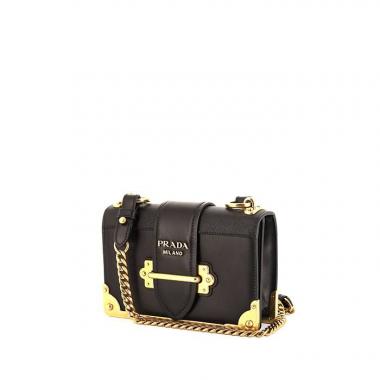 Bolso de mano Prada Cahier en cuero negro