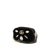 Bolso bandolera Gucci GG Marmont en terciopelo acolchado negro y blanco - 00pp thumbnail