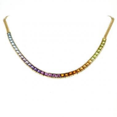 H. Stern Rainbow necklace in yellow gold and colored stones