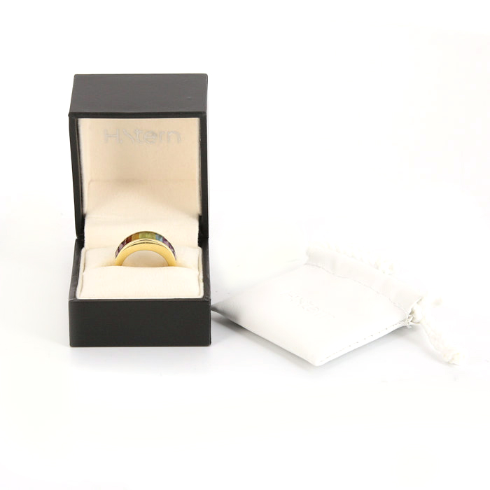 Anello H. Stern Rainbow in oro giallo,  pietre colorate e diamante - Detail D2