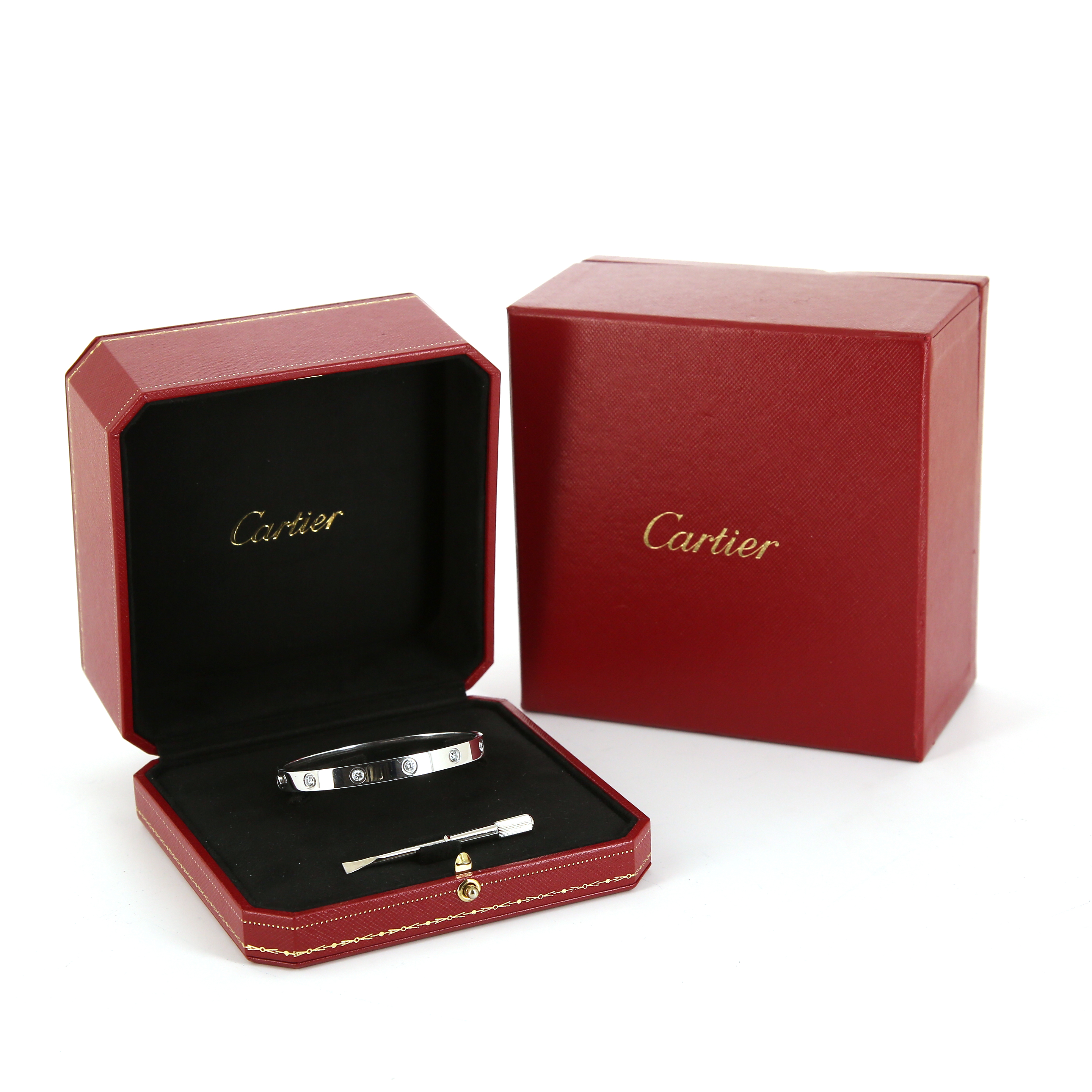 Cartier Love 10 diamants bracelet in white gold and diamonds, size 17 - Detail D2