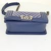 Chanel Boy small model shoulder bag in blue, green and purple leather - Detail D5 thumbnail