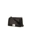 Chanel Boy shoulder bag in black python and quilted leather - 00pp thumbnail