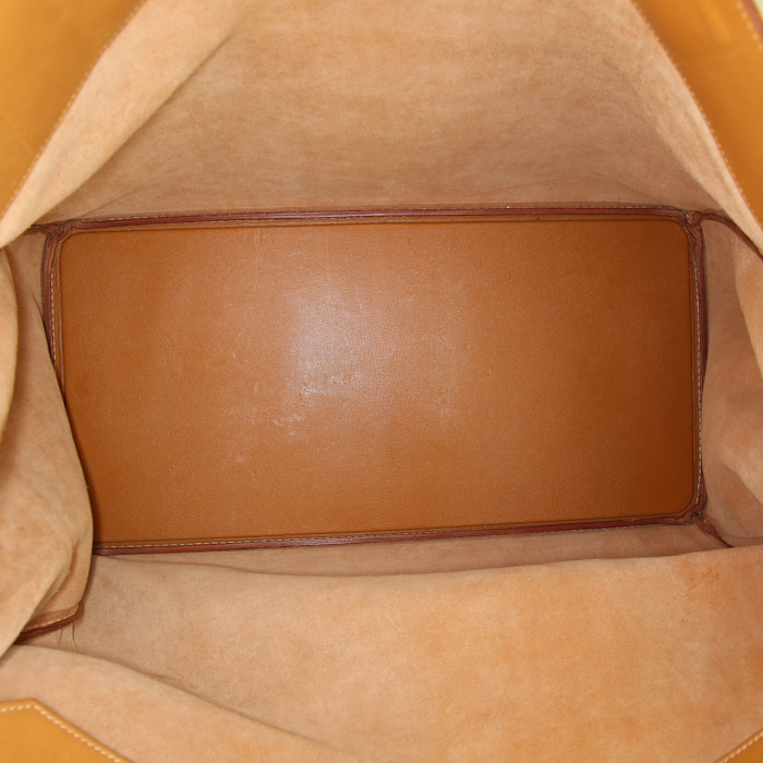 Sac de voyage Hermes Haut à Courroies - Travel Bag en cuir naturel - Detail D2