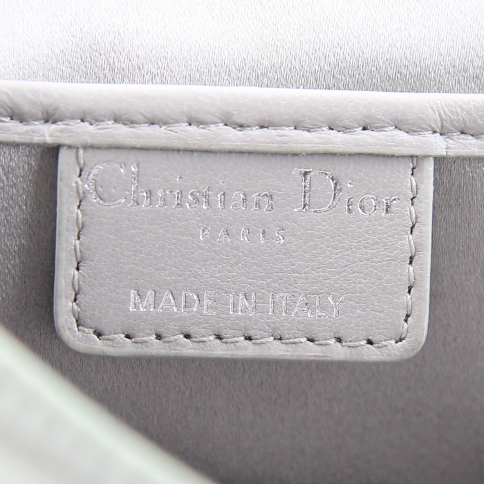 Dior Cannage pouch in grey satin - Detail D3