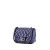Borsa a tracolla Chanel Mini Timeless in pelle verniciata blu - 00pp thumbnail