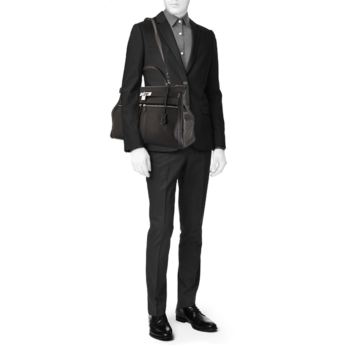 Sac à main Hermes Kelly Lakis en cuir Swift noir - Detail D2