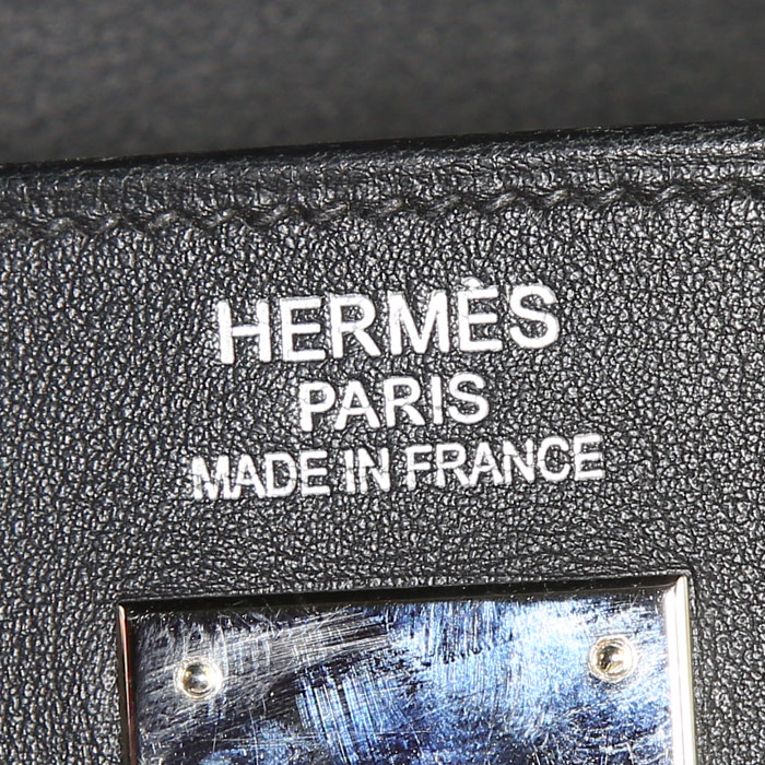 Hermes Kelly Lakis handbag in black Swift leather - Detail D4