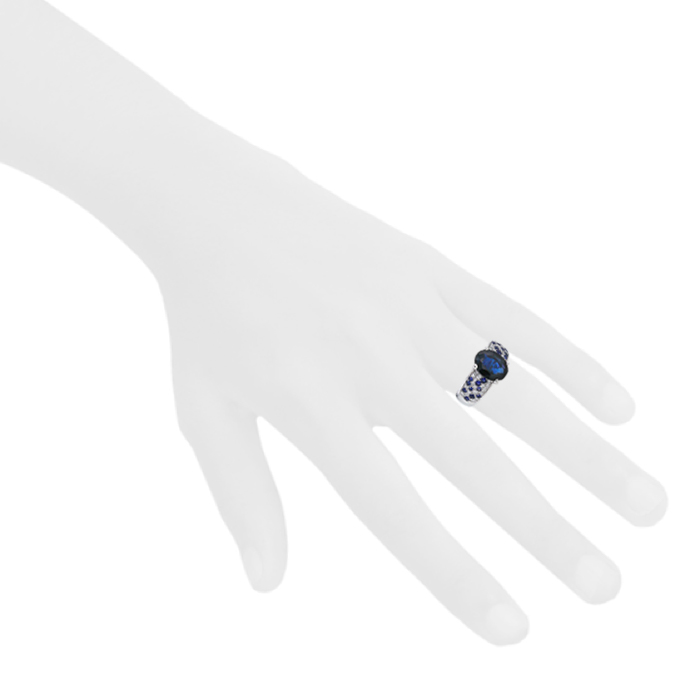 Bague Mauboussin Saphir D'Amour en or blanc et diamants et en saphir - Detail D1