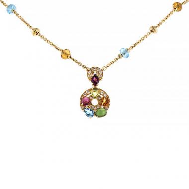 Collier Bulgari Astrale en or jaune,  diamants et pierres de couleurs