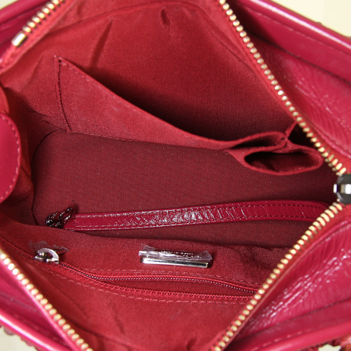 Borsa a tracolla Chanel Gabrielle  modello piccolo in tela rossa con paillettes e pelle rossa - Detail D3
