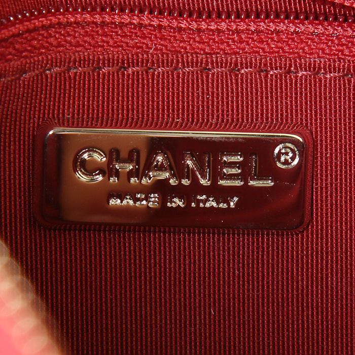 Bolso bandolera Chanel Gabrielle  modelo pequeño en lona roja y cuero rojo - Detail D4
