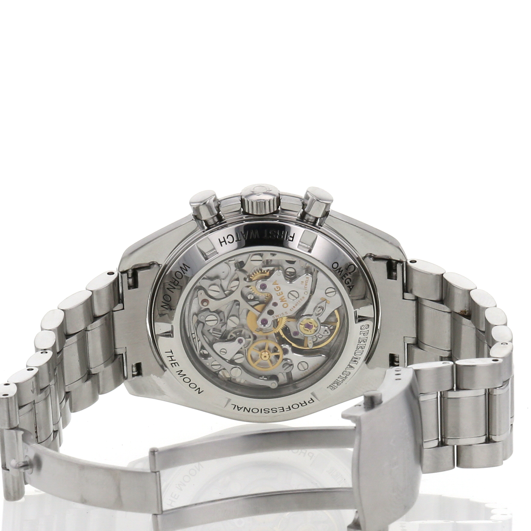 Omega Speedmaster Professional watch in stainless steel Ref: 3450808 Circa 2000 - Detail D2