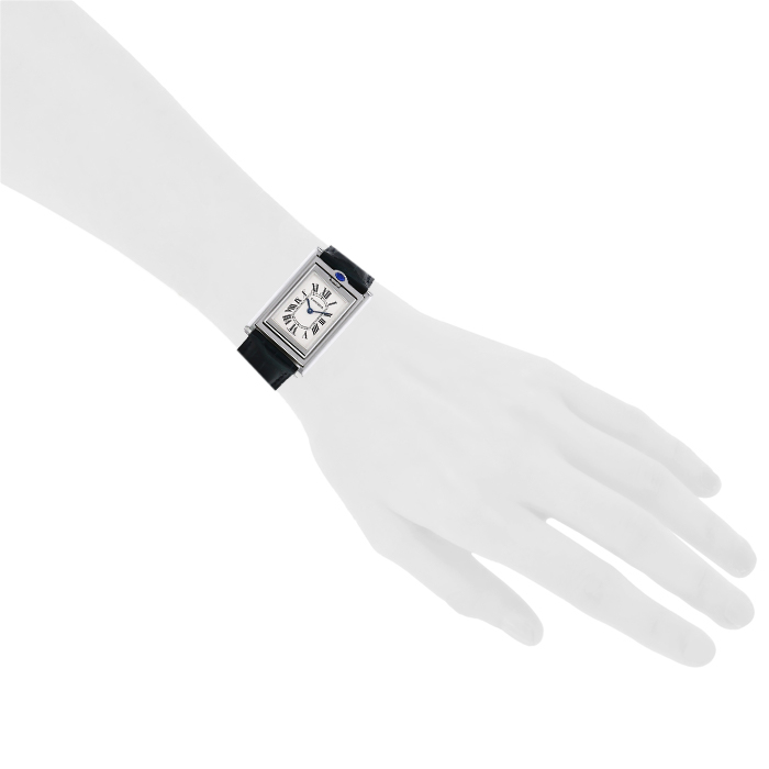 Orologio Cartier Tank Basculante in acciaio Ref :  2405 Circa  2000 - Detail D1