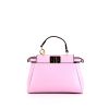 Fendi Micro Peekaboo shoulder bag in pink leather - 360 thumbnail