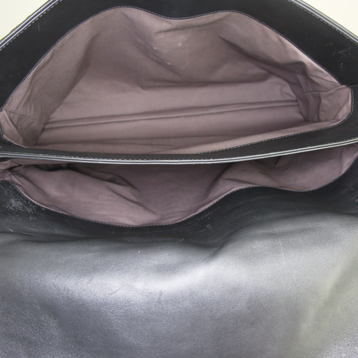 Borsa portadocumenti Bottega Veneta in pelle intrecciata grigia - Detail D2