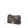 Chanel Boy shoulder bag in grey shagreen and grey leather - 00pp thumbnail