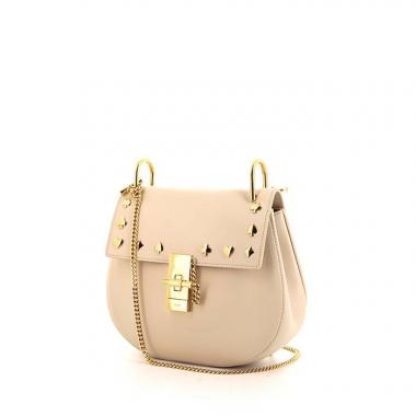 Borsa a tracolla Chloé Drew in pelle beige