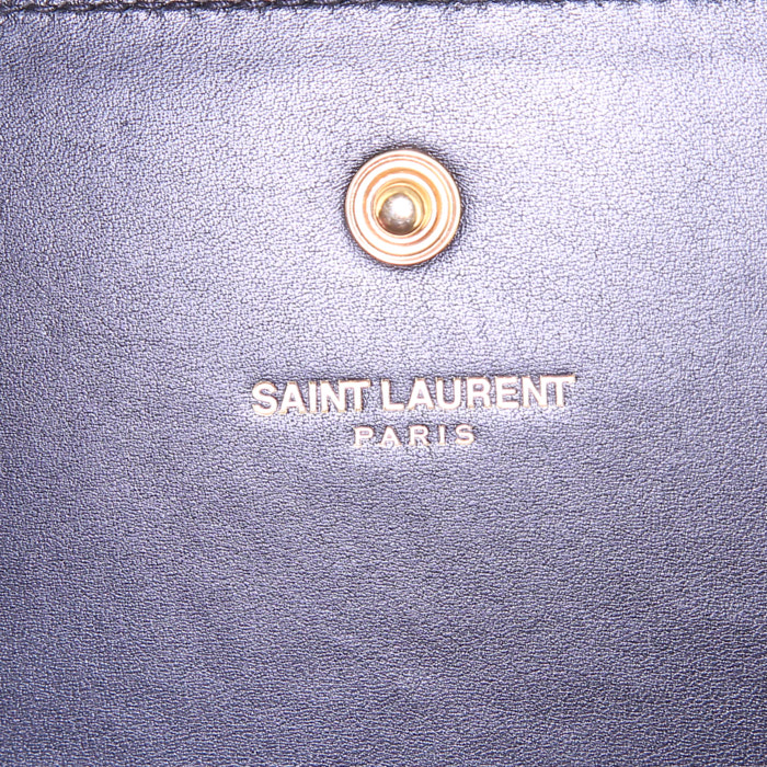 Sac bandoulière Saint Laurent Kate en cuir lisse noir - Detail D3