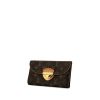 Portefeuille Louis Vuitton en toile monogram enduite marron et cuir naturel - 00pp thumbnail