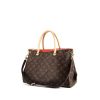 Louis Vuitton Pallas handbag in brown monogram canvas and orange leather - 00pp thumbnail
