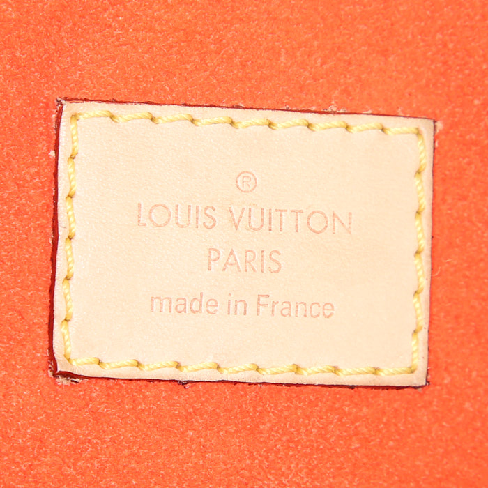 Louis Vuitton Pallas handbag in brown monogram canvas and orange leather - Detail D4