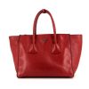 Prada Twin Zip shoulder bag in red leather - 360 thumbnail