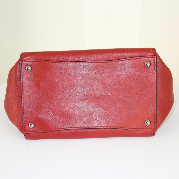 Prada Twin Zip shoulder bag in red leather - Detail D5