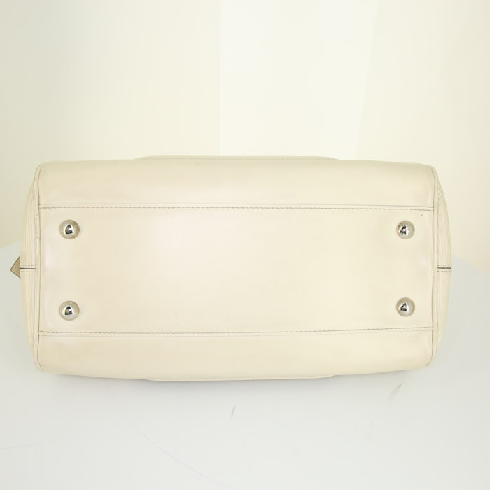 Louis Vuitton Bowling handbag in off-white epi leather - Detail D4