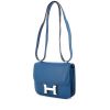 Hermes Constance handbag in blue Tadelakt leather - 00pp thumbnail