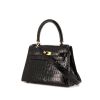 Hermès Kelly 20 cm bag in black porosus crocodile - 00pp thumbnail