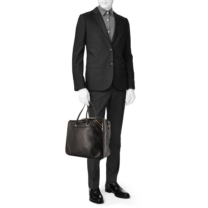Borsa Balenciaga Blanket Square modello grande in pelle nera - Detail D1