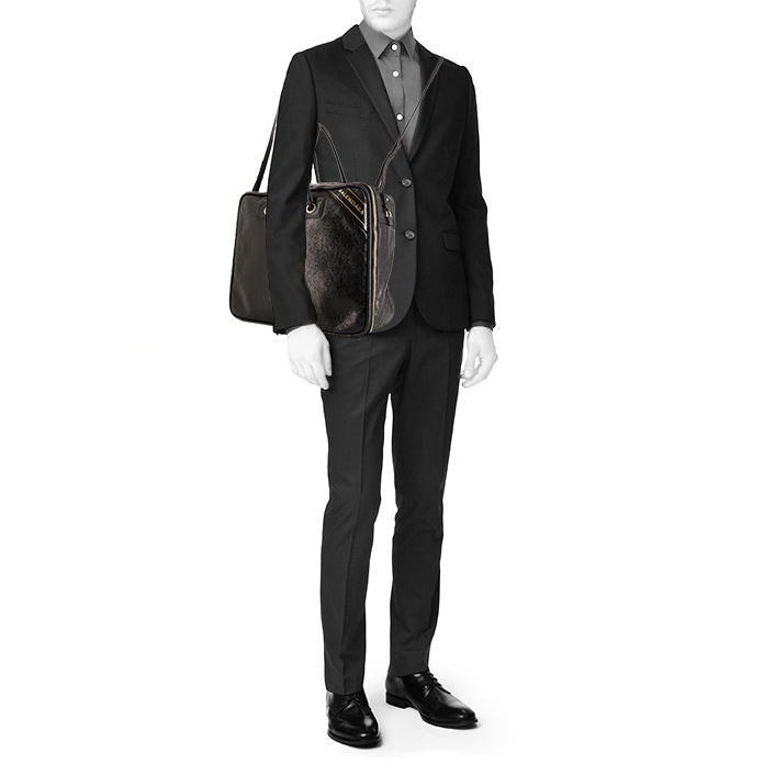 Balenciaga Blanket Square large model handbag in black leather - Detail D2