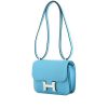 Borsa a tracolla Hermes Constance piccola in pelle Swift blu du nord - 00pp thumbnail
