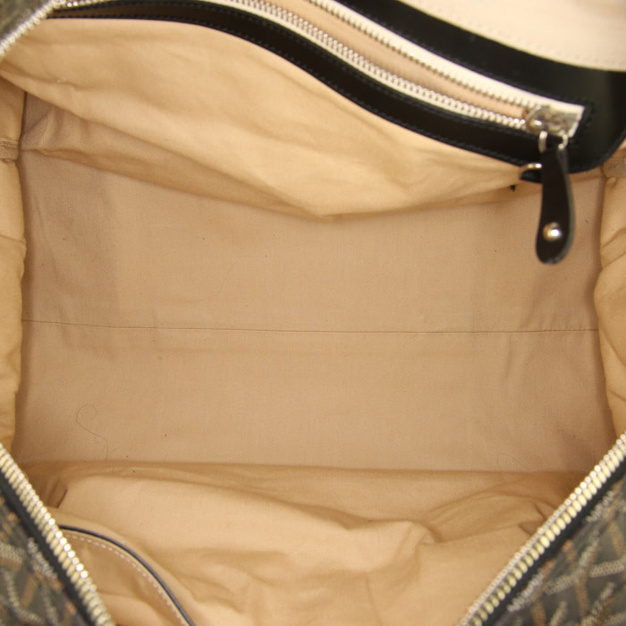 Sac de voyage Goyard 48h Croisière en toile monogram noire et cuir noir - Detail D2