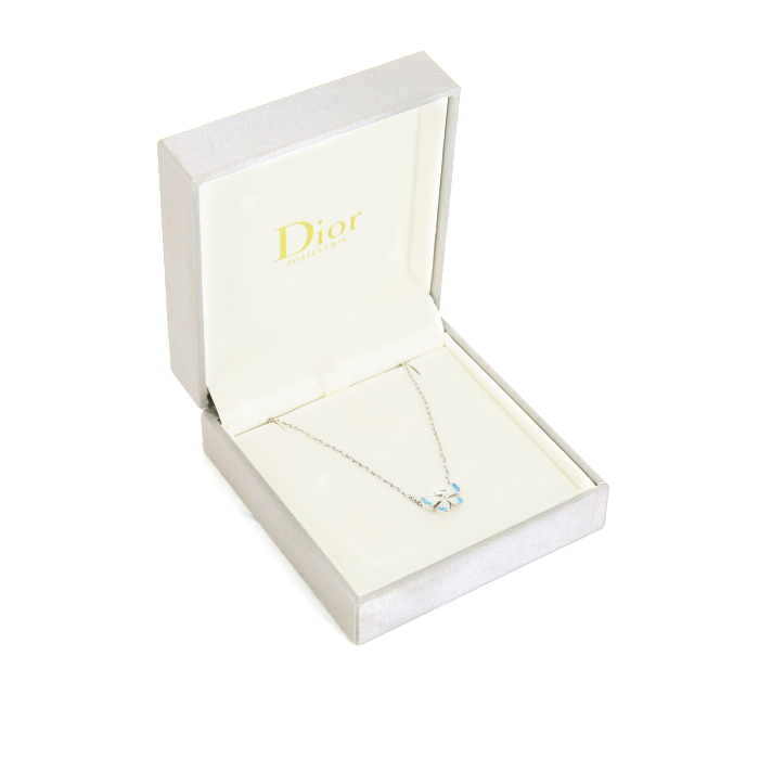 Collana Dior Diorette in oro bianco,  smalto e diamante - Detail D2