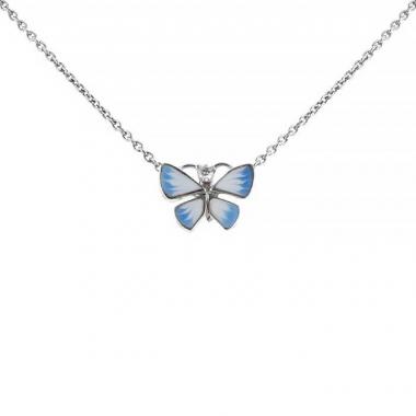 Dior Diorette necklace in white gold,  enamel and diamond