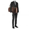 Bolsa de viaje Louis Vuitton Keepall 55 cm en lona a cuadros revestida ébano y cuero marrón - Detail D2 thumbnail