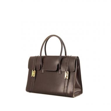 Hermes Drag handbag in brown box leather