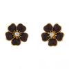 Van Cleef & Arpels Rose de Noel small model earrings in yellow gold,  diamonds and snakewood - 00pp thumbnail