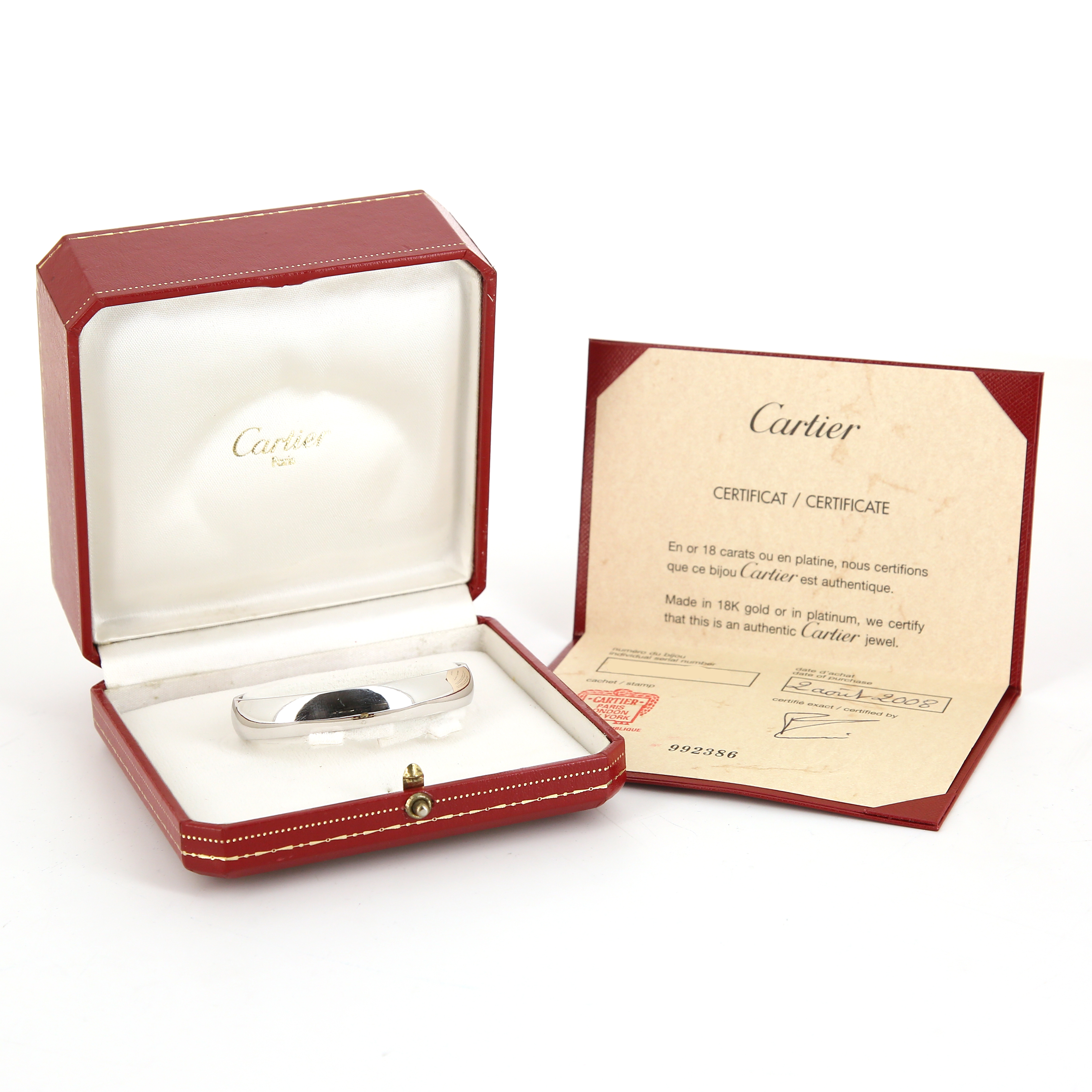 Brazalete abierto Cartier C de Cartier en oro blanco