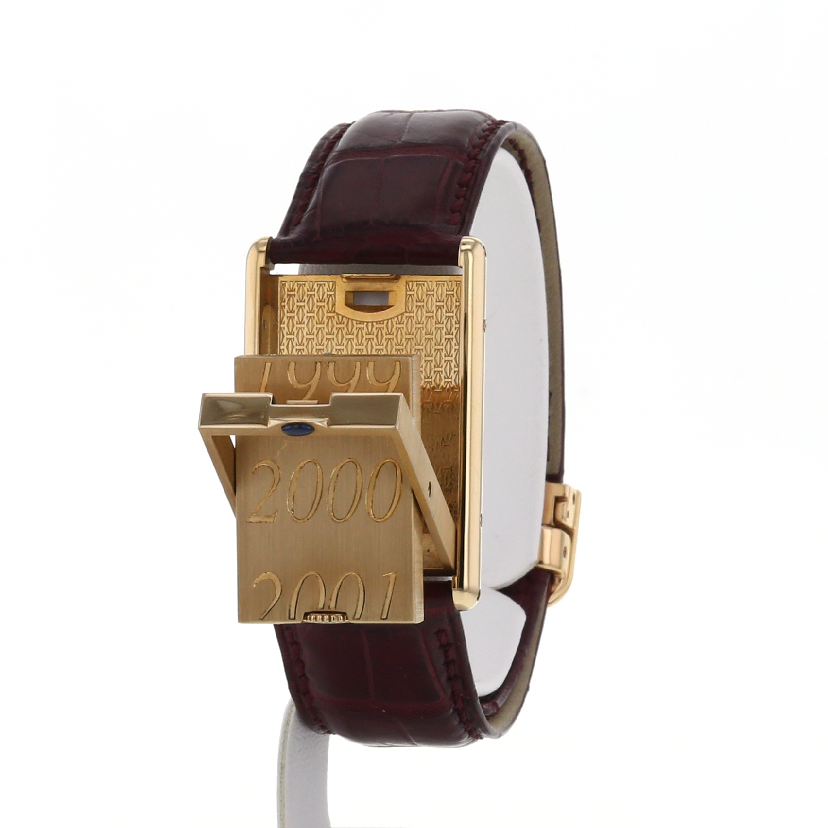 Montre Cartier Tank Basculante en or jaune Ref :  2391 - Detail D2