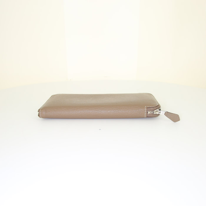 Hermès Azap wallet in etoupe grained leather - Detail D4