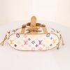 Louis Vuitton Theda handbag in white multicolor monogram canvas and natural leather - Detail D4 thumbnail