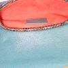 Louis Vuitton Savage Tiger Editions Limitées pouch in blue leather and multicolor paillette - Detail D2 thumbnail