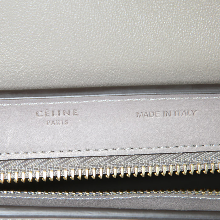 Celine Trapeze small model handbag in blue, grey and black tricolor leather - Detail D4
