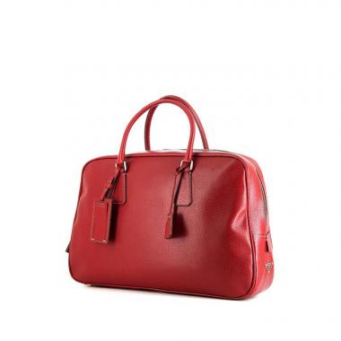 Borsa weekend Prada in pelle martellata rossa