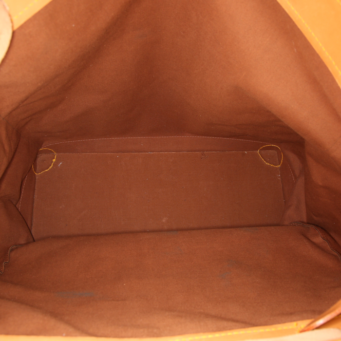 Louis Vuitton Steamer Bag weekend bag in monogram canvas and natural leather - Detail D2